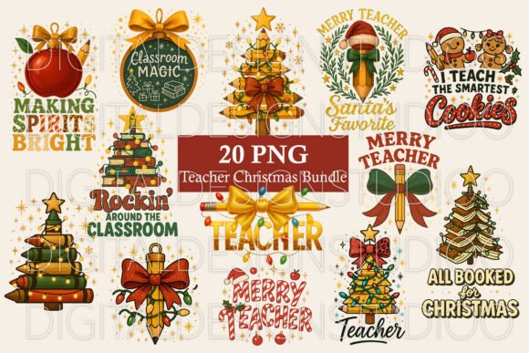 Download Teacher Christmas PNG Bundle, Christmas - Premium Resources